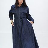 Denim Maxi Shirt Dress