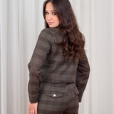 Plaid formal suit- Brown