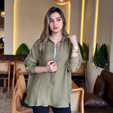 Linen shirt in olive