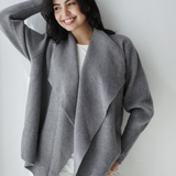 Wrap Cape Cardigan-Gray