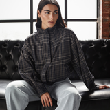 Vintage Plaid Jacket-Navy
