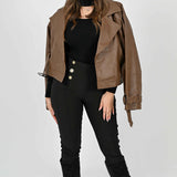 BUTTON LEGGINGS- Black