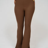 High-Waisted Flare pants-Caramel