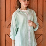 Bloom Linen shirt- Pastel Mint