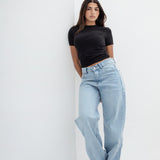City Flow Wide Leg Jeans- Light Blue