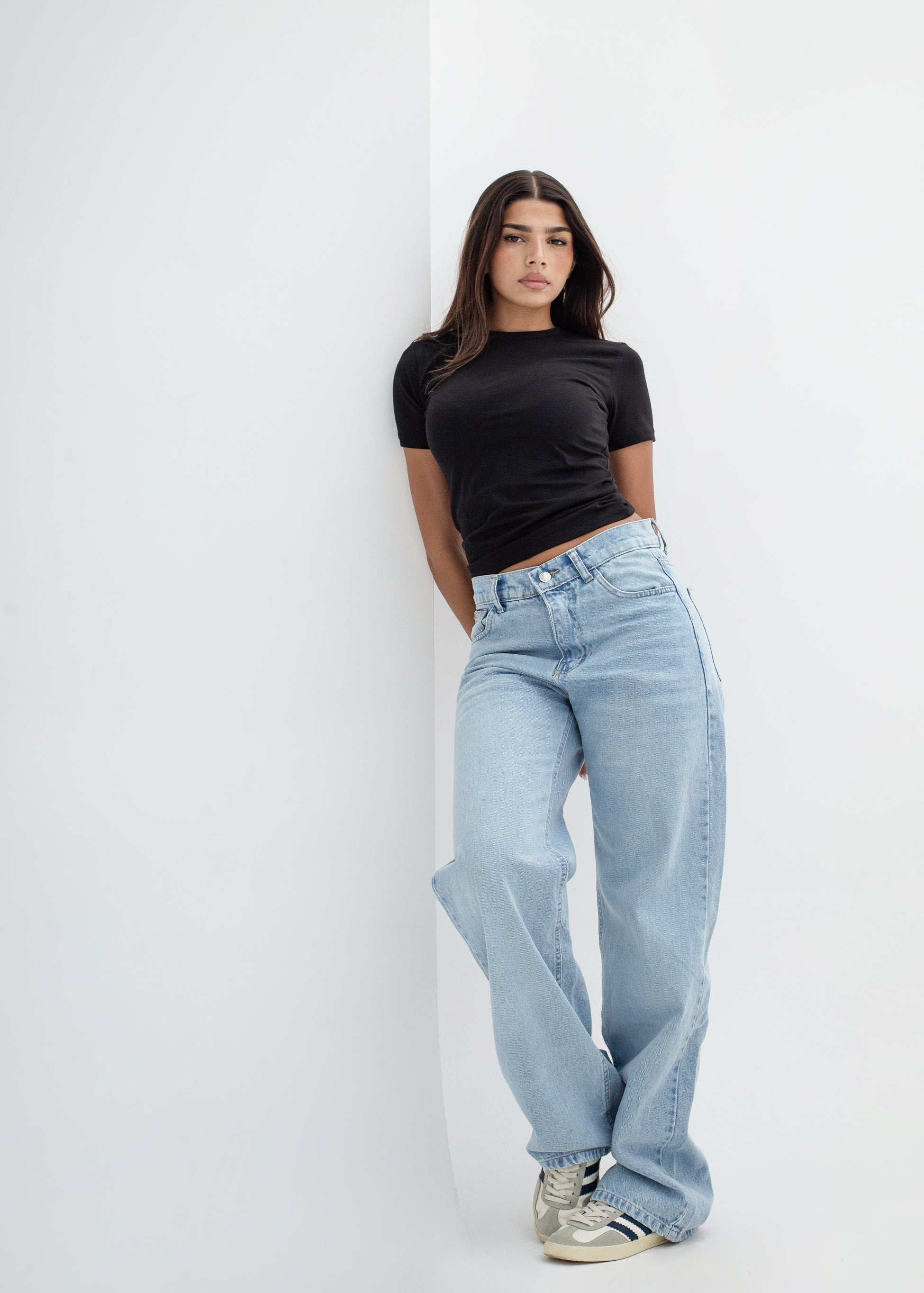 City Flow Wide Leg Jeans- Light Blue