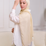 PLAIN CHIFFON SCARF-CREAM