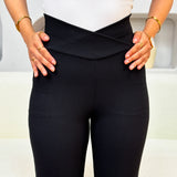 Cross waisted flare pants