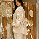 Oriental linen cardigan