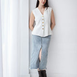 Vogue Sleek Vest-off white