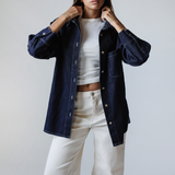 Classic Denim Shirt-Dark Navy