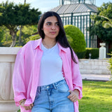 Bloom linen shirt-pink