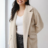 Teddy Long Coat in beige