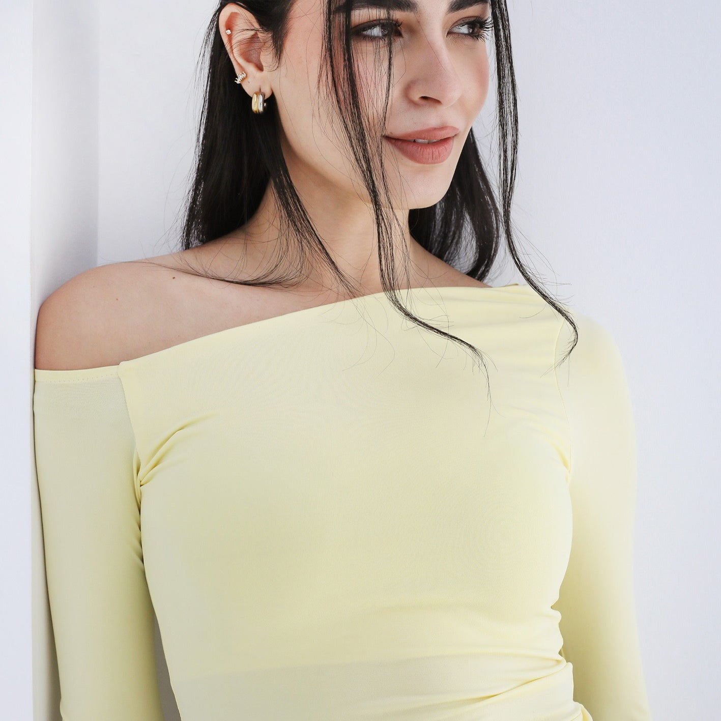 One Shoulder Long Sleeves Top