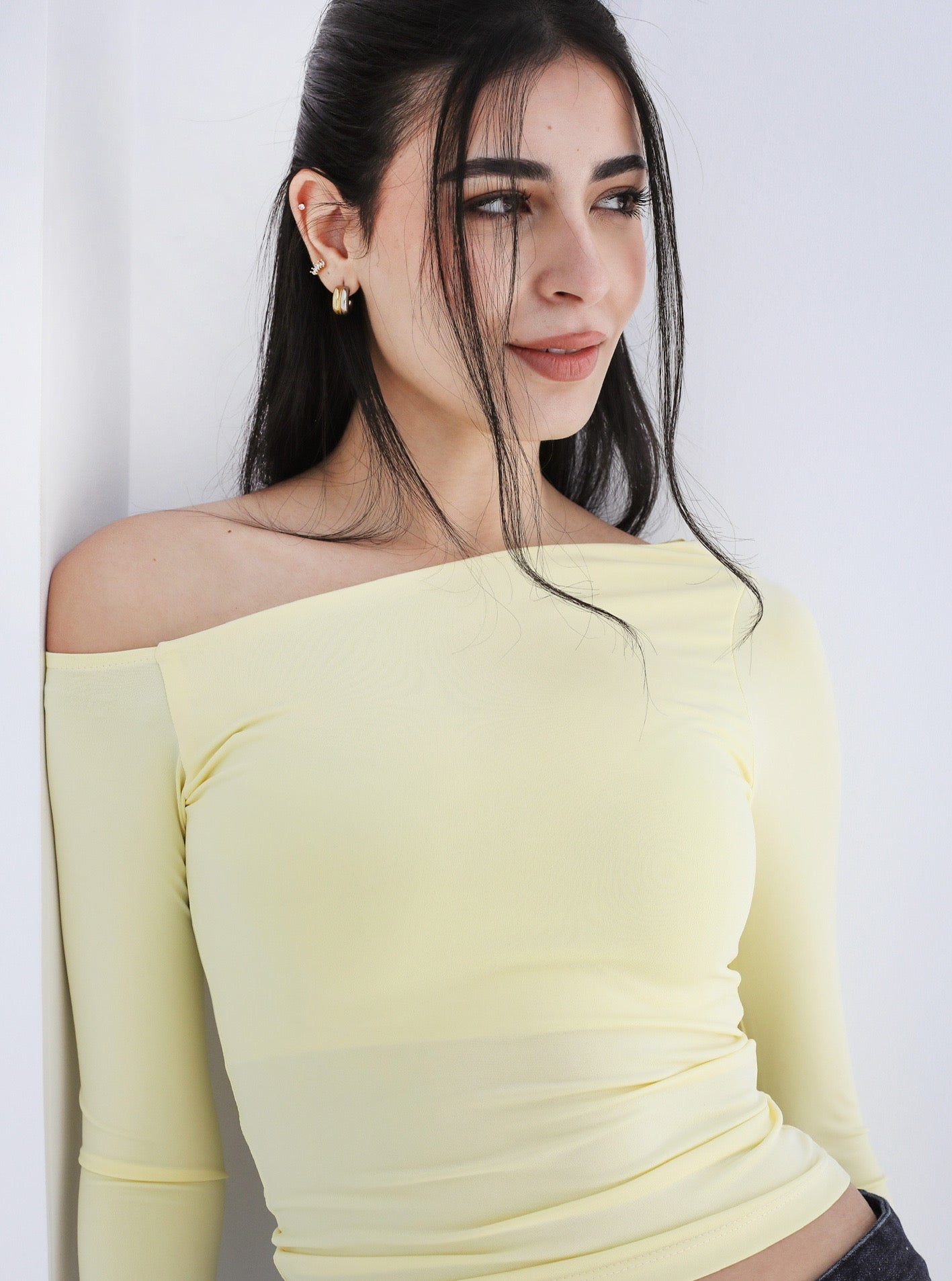 One Shoulder Long Sleeves Top