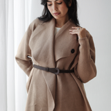 Wrap Cape Cardigan-Beige