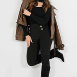 BUTTON LEGGINGS- Black