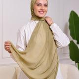 PLAIN CHIFFON SCARF-DARK OLIVE