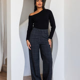 Plaid Wide-Leg Pants