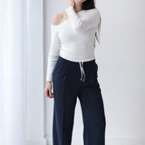 Loose Fit Pants-Navy