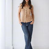 Vogue Sleek Vest-Beige