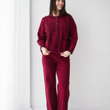 Velora Knit Set-Burgundy