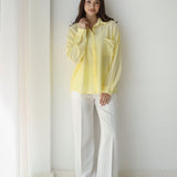 Open Back Lace Shirt- Yellow