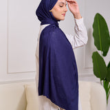 LEOPARD KUWAITI SCARF-NAVY