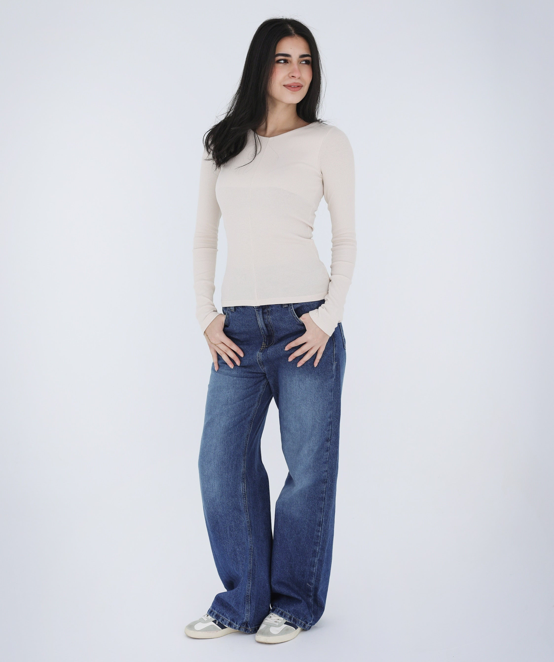 V-Neck Rib Top