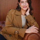 Cropped trench coat -Havana