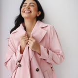 Double-Breasted Trench coat-Pink