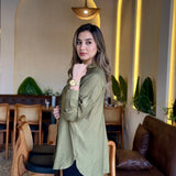 Linen shirt in olive