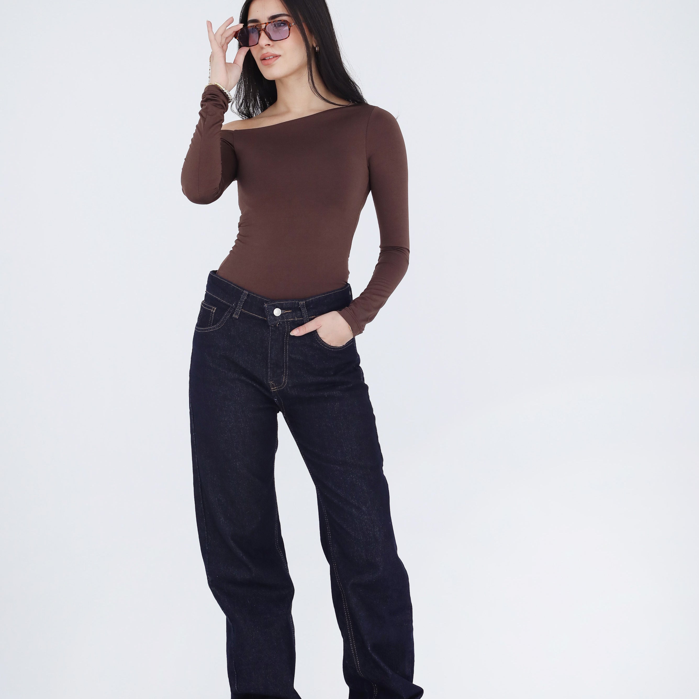 One Shoulder Long Sleeves Top