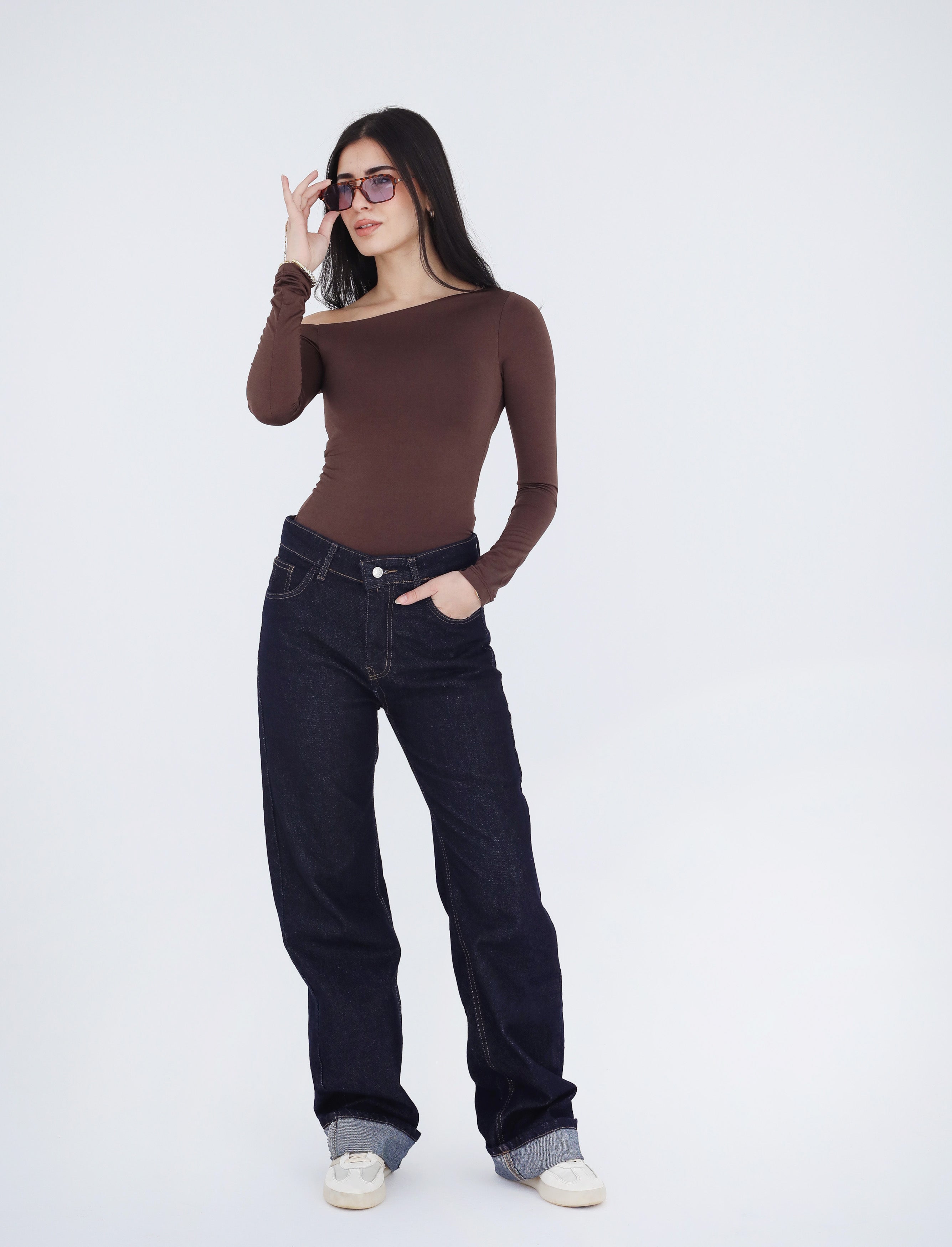 One Shoulder Long Sleeves Top