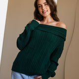 Off-Shoulder Knit Sweater