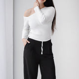 Loose Fit Pants-Black
