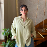 Linen shirt in mint green