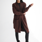 Oversized Longline Cardigan-Brown