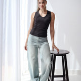 City Flow Wide Leg Jeans- light wash