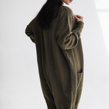 Oversized Longline Cardigan-Olive