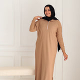 cotton repp Baisc Dress Beige