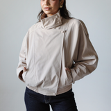 Waterproof Gabardine Utility Jacket-Beige