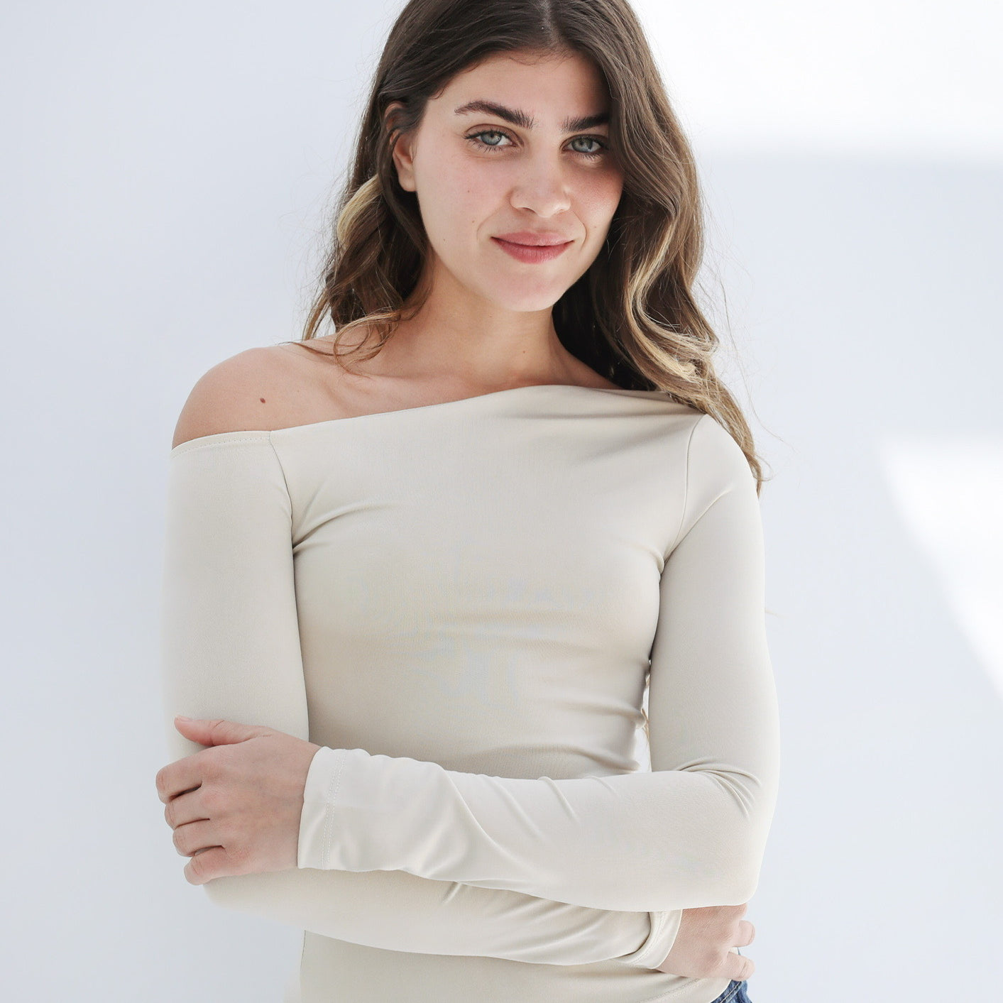 One Shoulder Long Sleeves Top