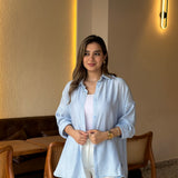 Linen shirt in baby blue