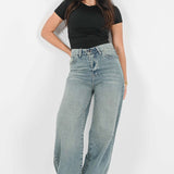 City Flow Wide Leg Jeans – Mid Blue