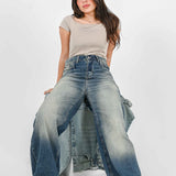 Mid Rise Wide Leg Street jeans
