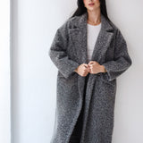 Teddy long coat in gray