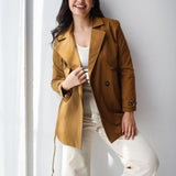 Half Trench coat in havana brown