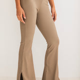 High-Waisted Flare pants - Beige