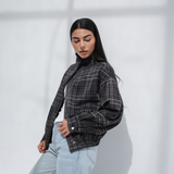 Vintage Plaid Jacket-Navy